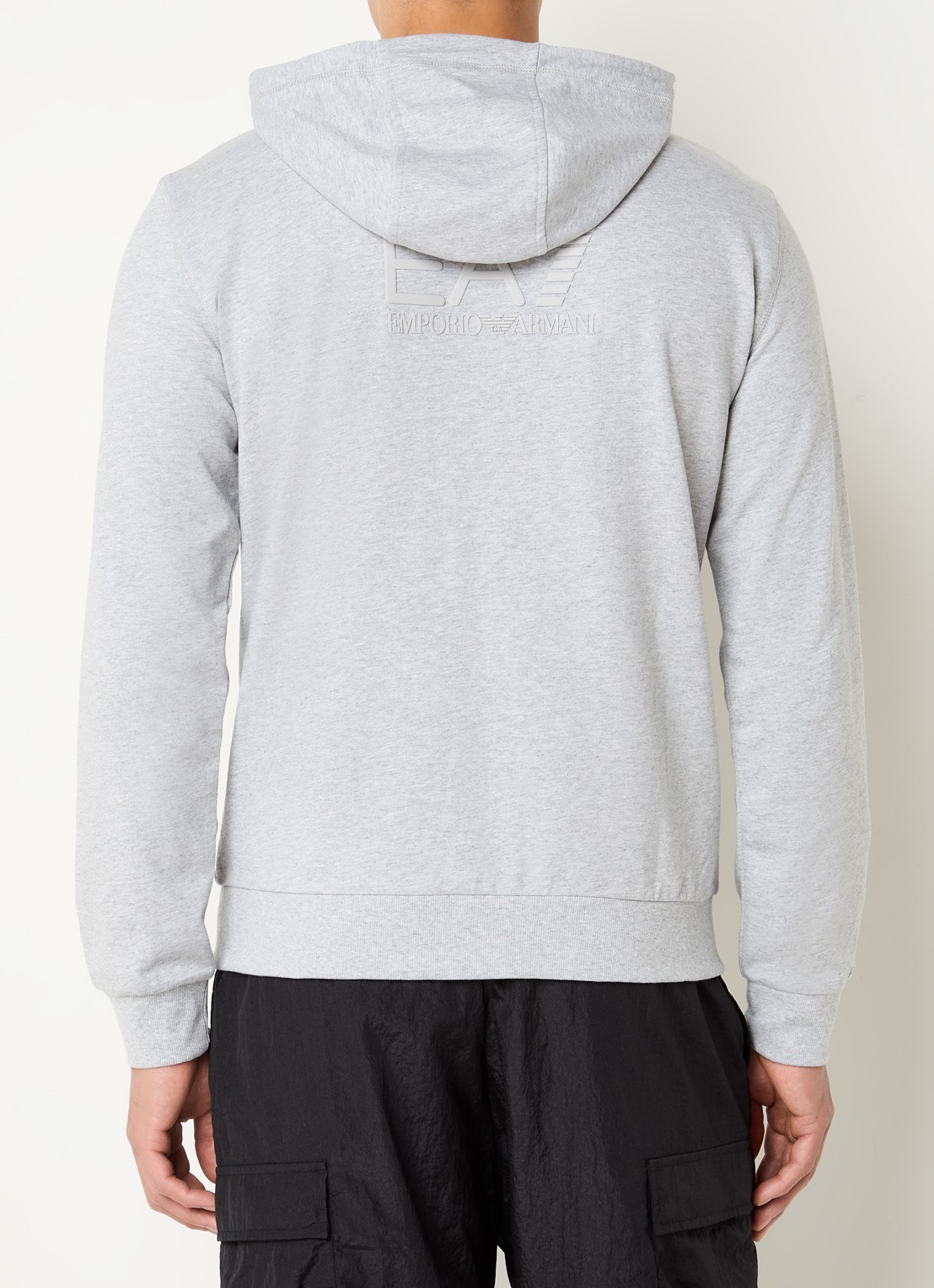 Armani Sweatvest met logo en capuchon - achterkant 3 grijsmele