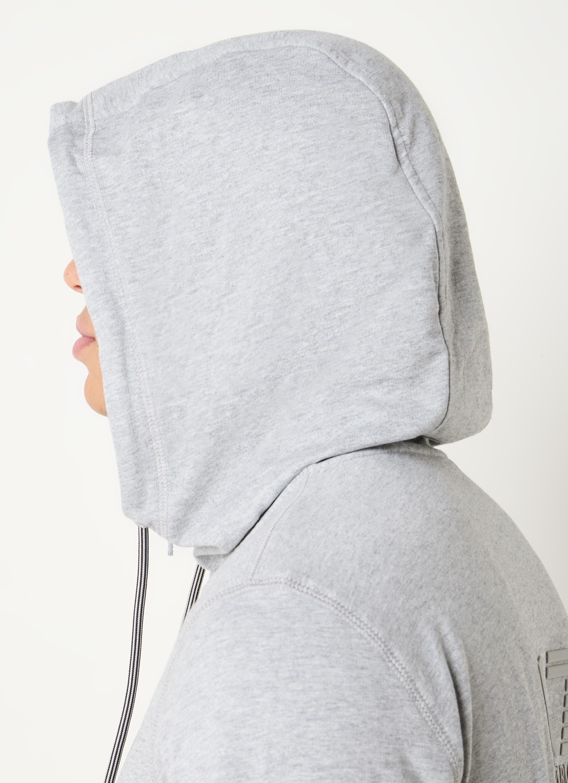 Armani Sweatvest met logo en capuchon - detail 2 grijsmele