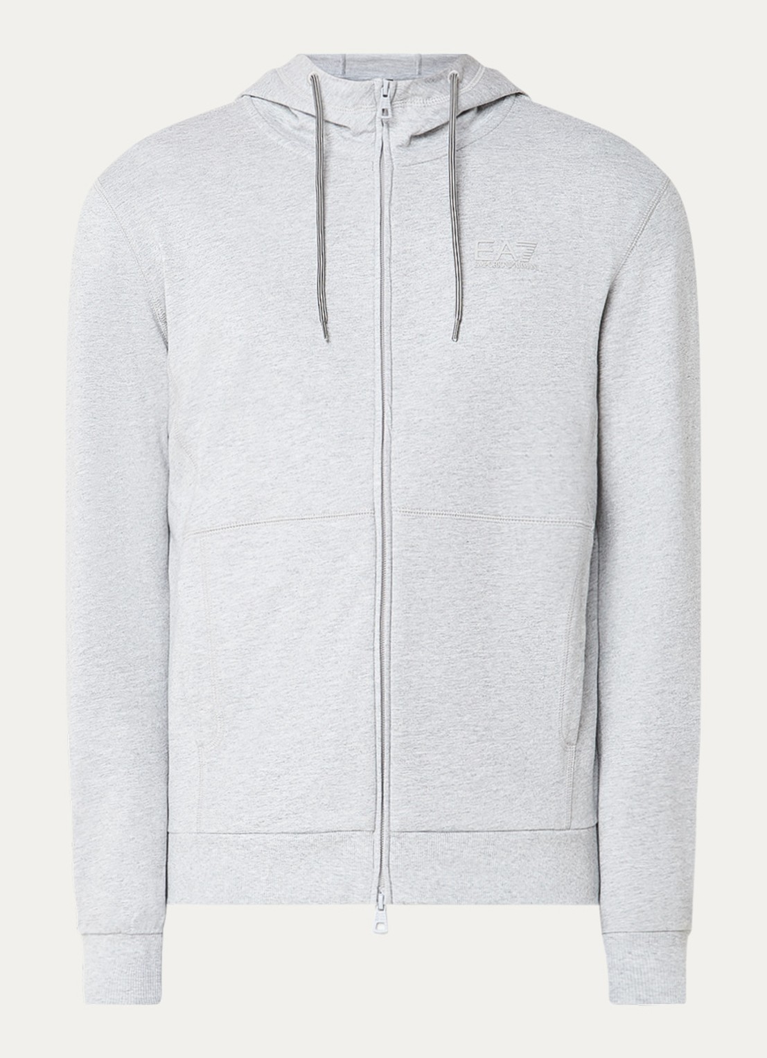 Armani Sweatvest met logo en capuchon - voorkant 4 grijsmele