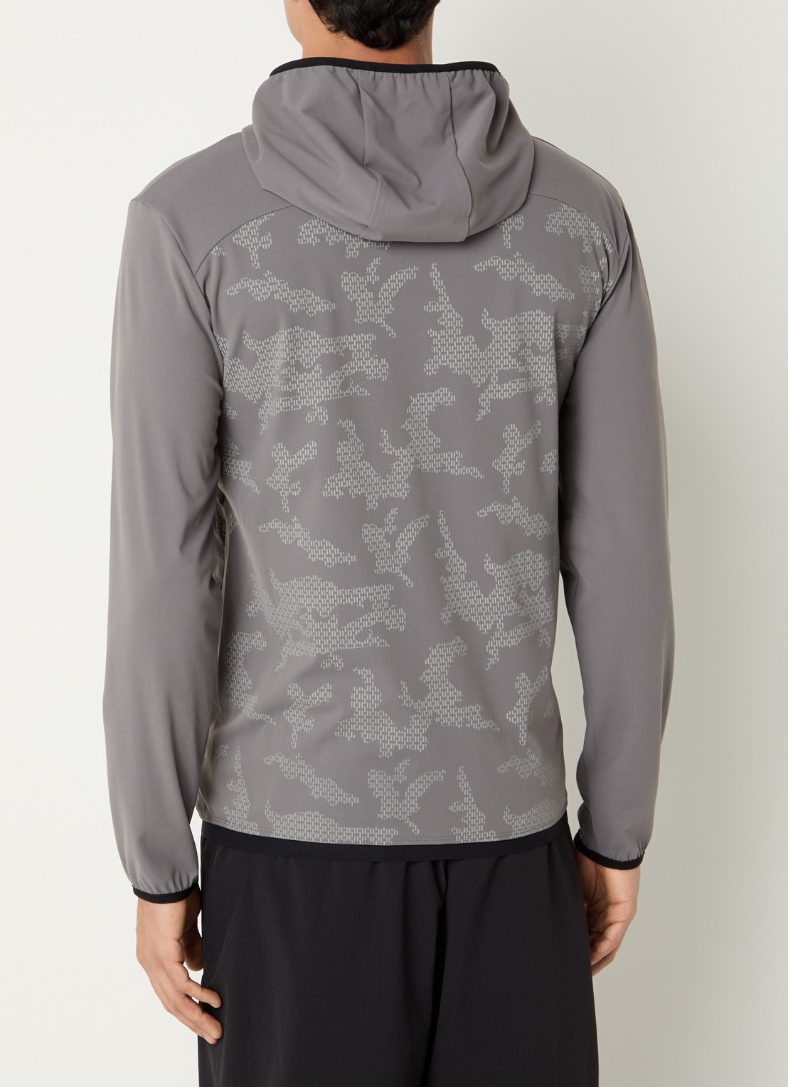 Armani Sweatvest met logo en capuchon - achterkant grijs