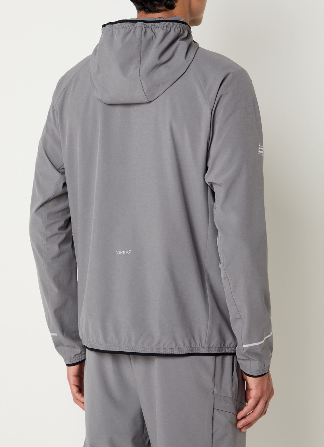 Armani Sweatvest met logo en ritszakken - achterkant 5 grijs