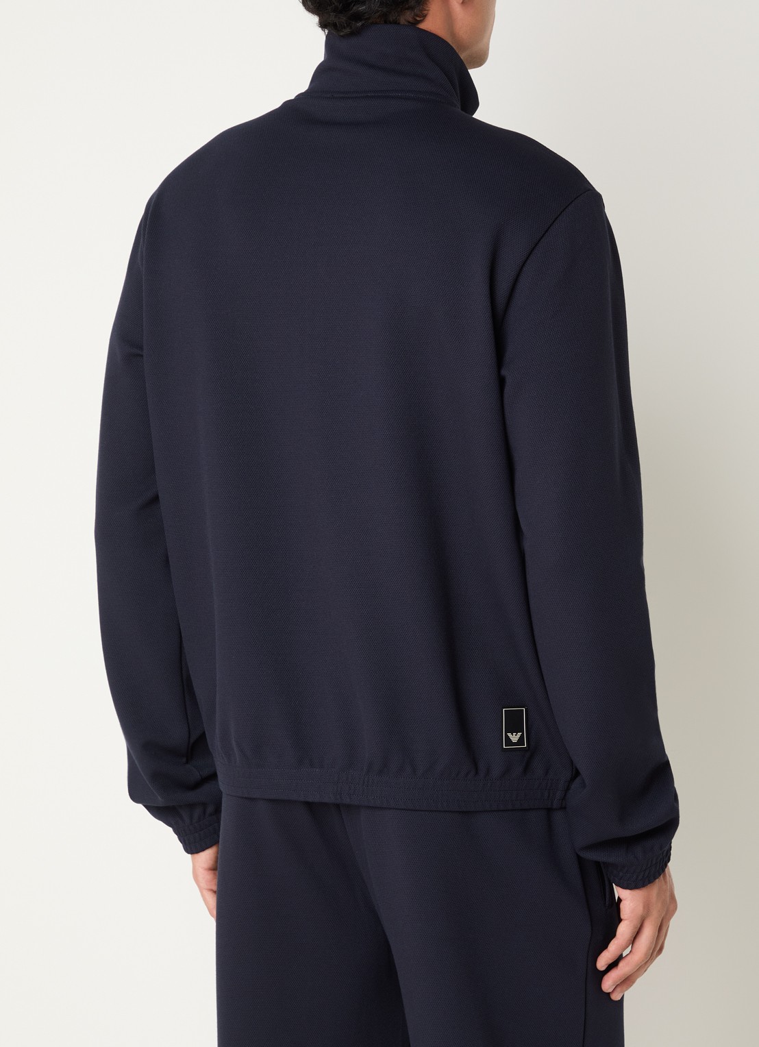 Armani Sweatvest met logo en ritszakken - achterkant donkerblauw