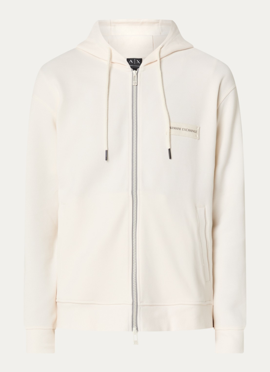 Armani Sweatvest met logo en steekzakken - voorkant 4 gebroken wit