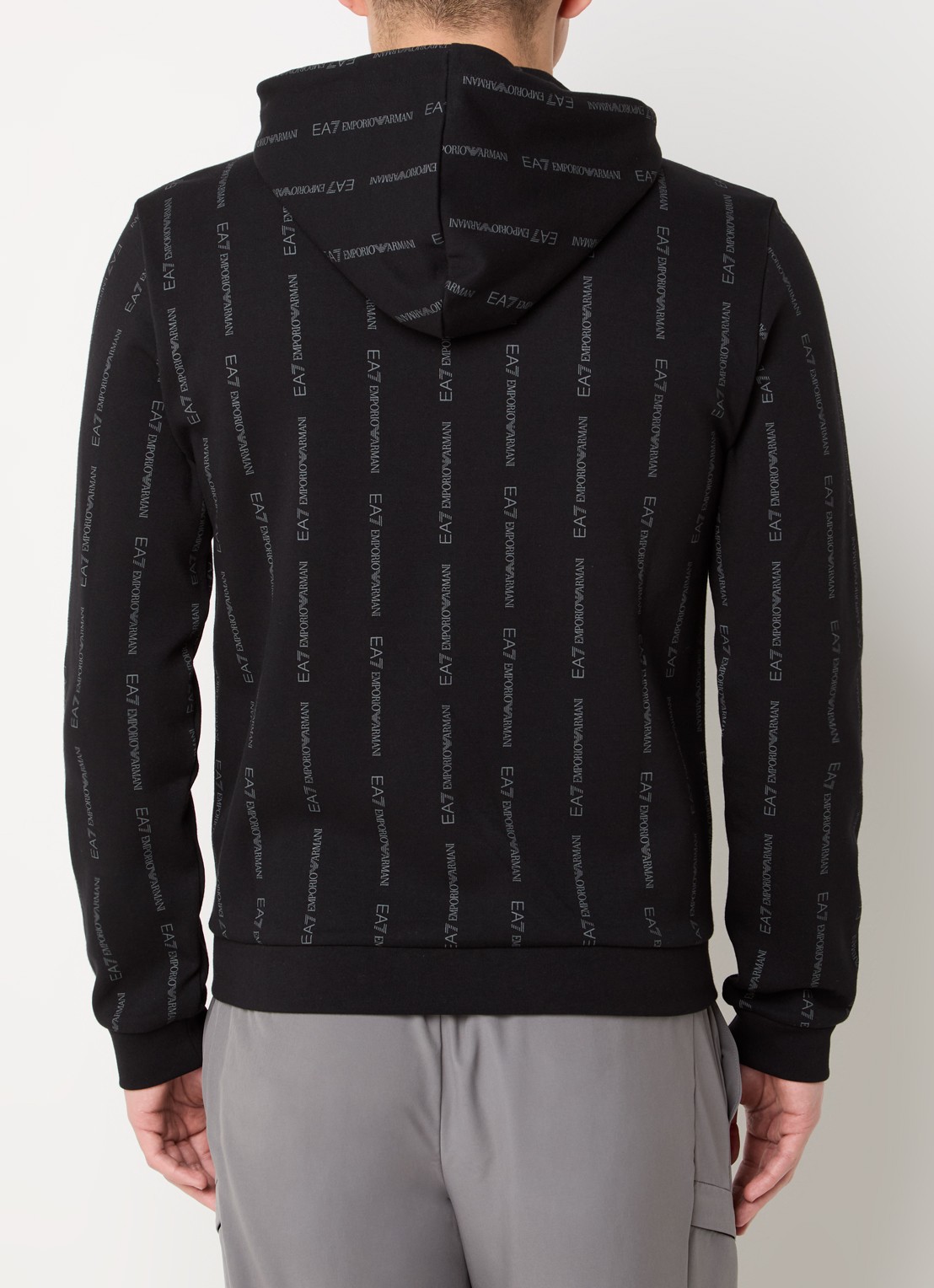 Armani Sweatvest met logo en steekzakken - achterkant zwart