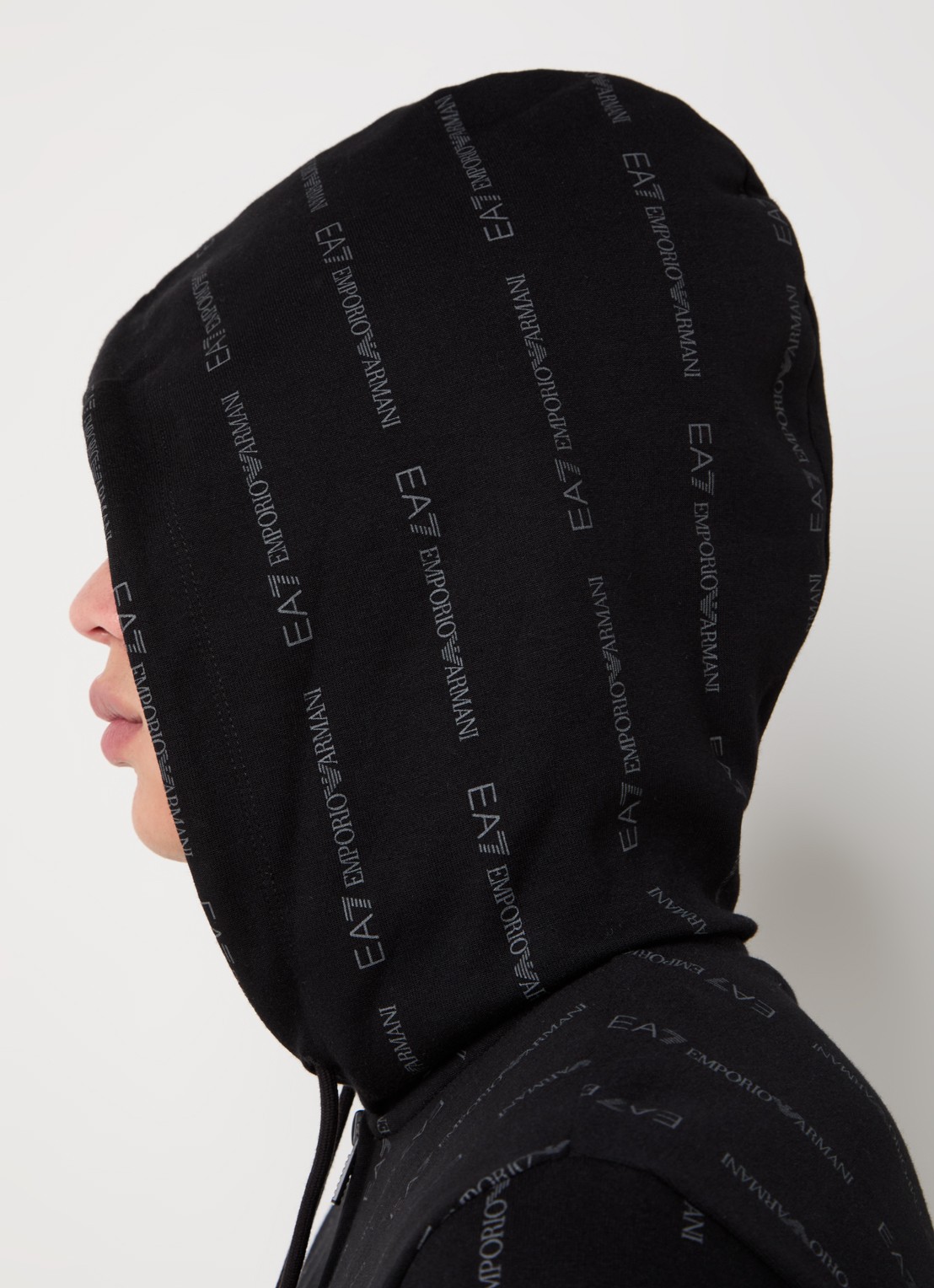Armani Sweatvest met logo en steekzakken - detail 3 zwart