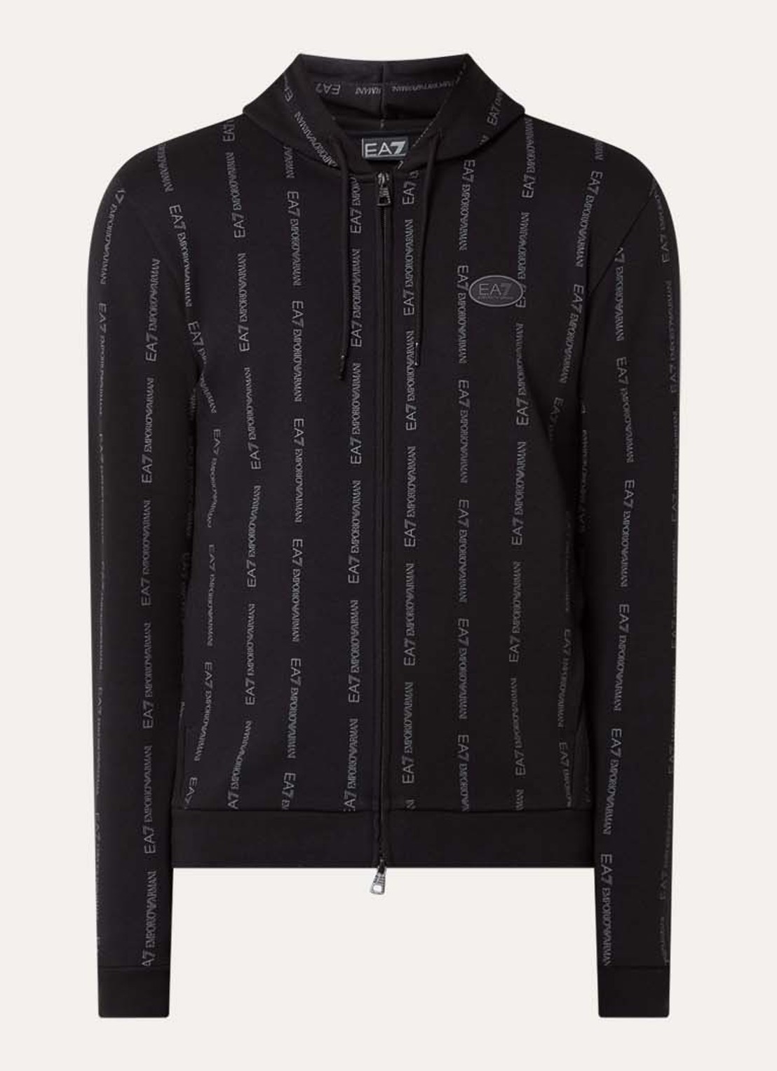 Armani Sweatvest met logo en steekzakken - voorkant 4 zwart