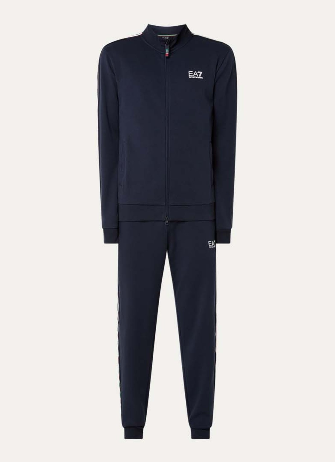 Armani Sweatvest met logo en steekzakken - voorkant 3 donkerblauw