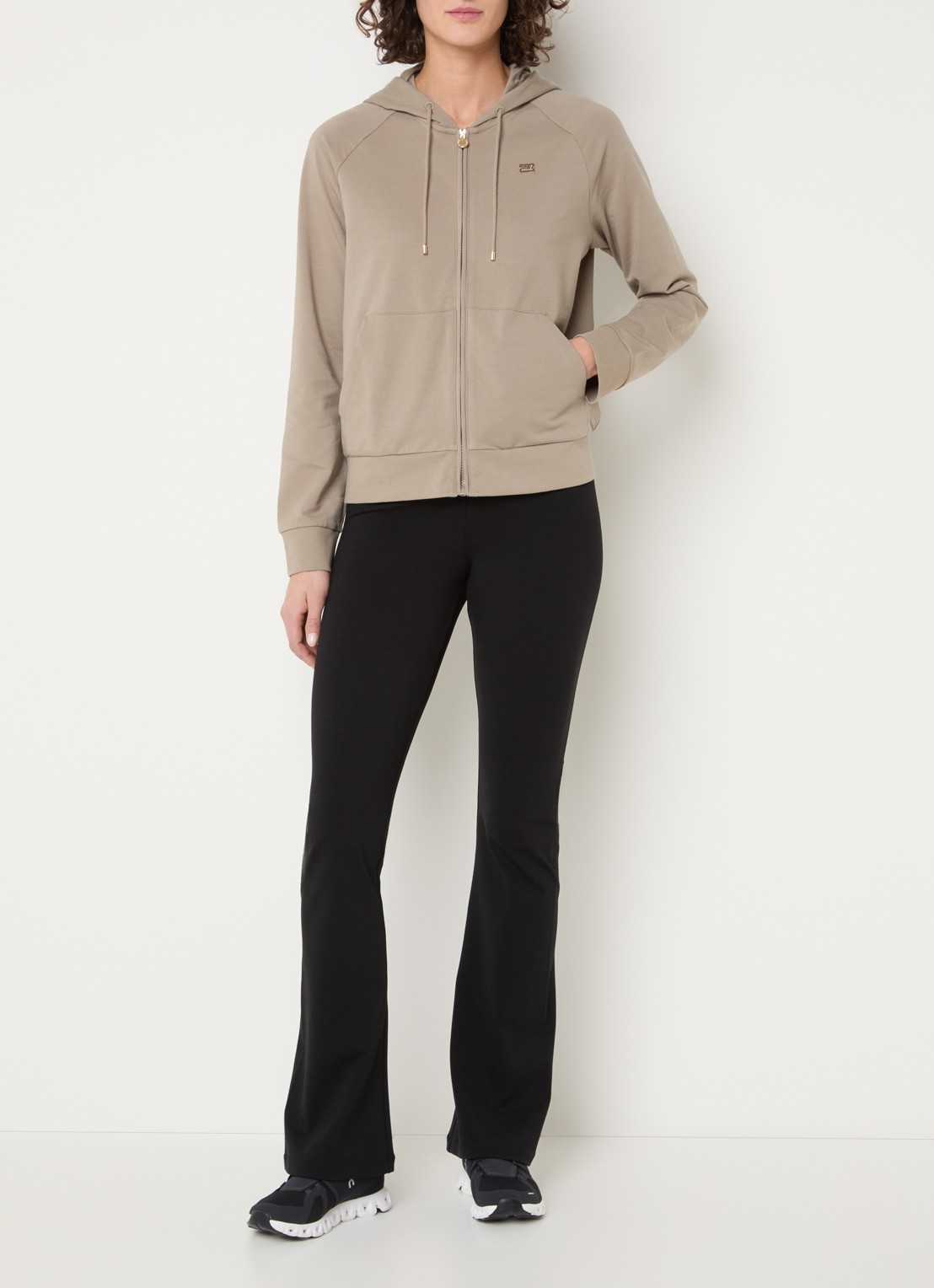 Armani Sweatvest met logo en steekzakken - voorkant 4 camel