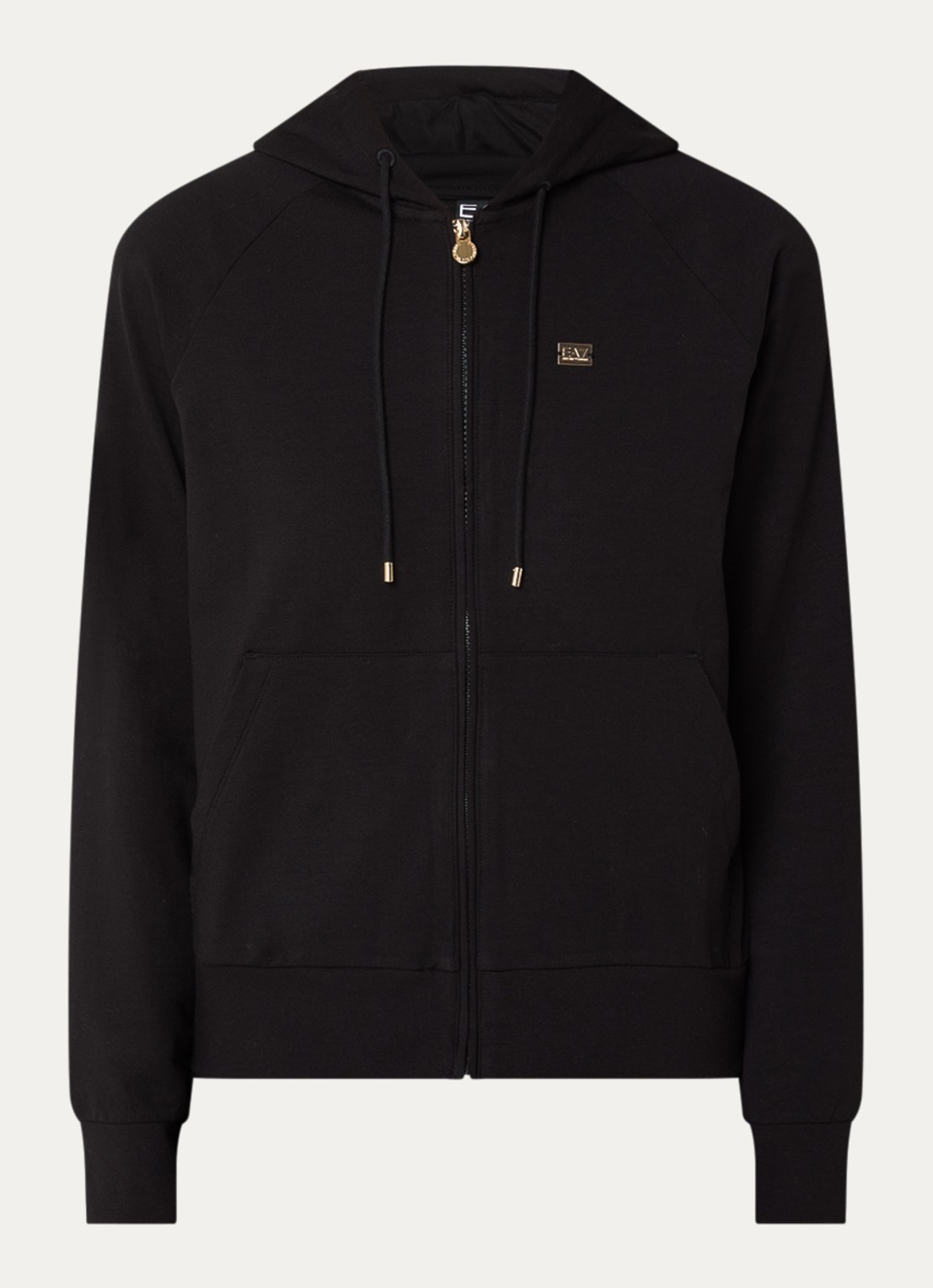 Armani Sweatvest met logo en steekzakken - voorkant 2 zwart