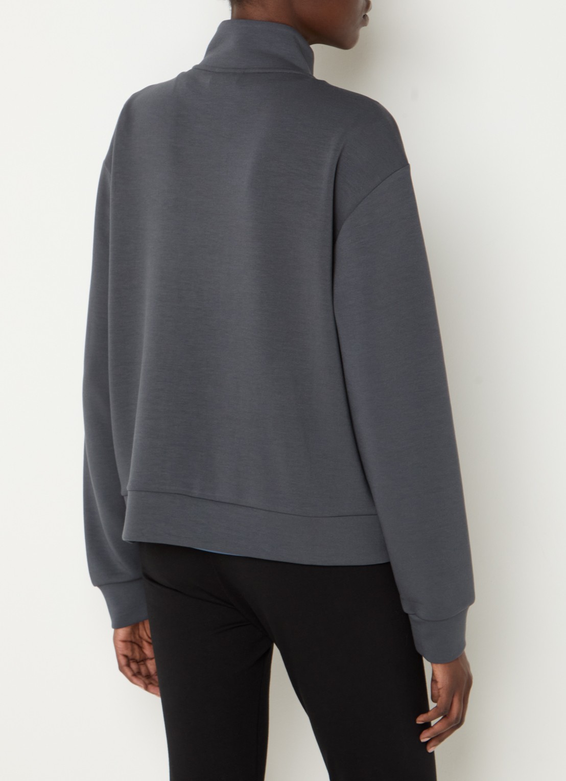 Armani Sweatvest met logo en steekzakken - achterkant antraciet