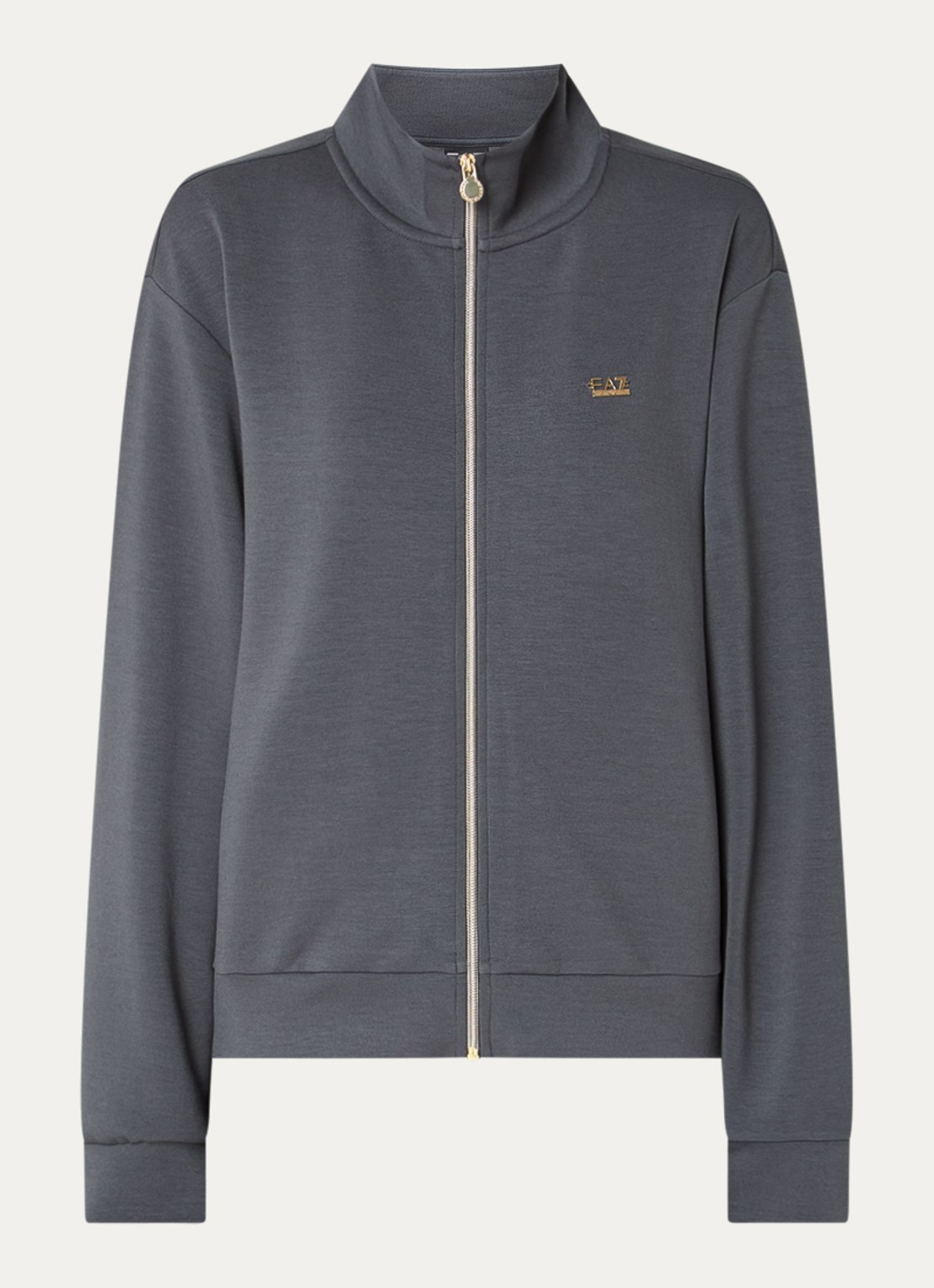 Armani Sweatvest met logo en steekzakken - voorkant 3 antraciet