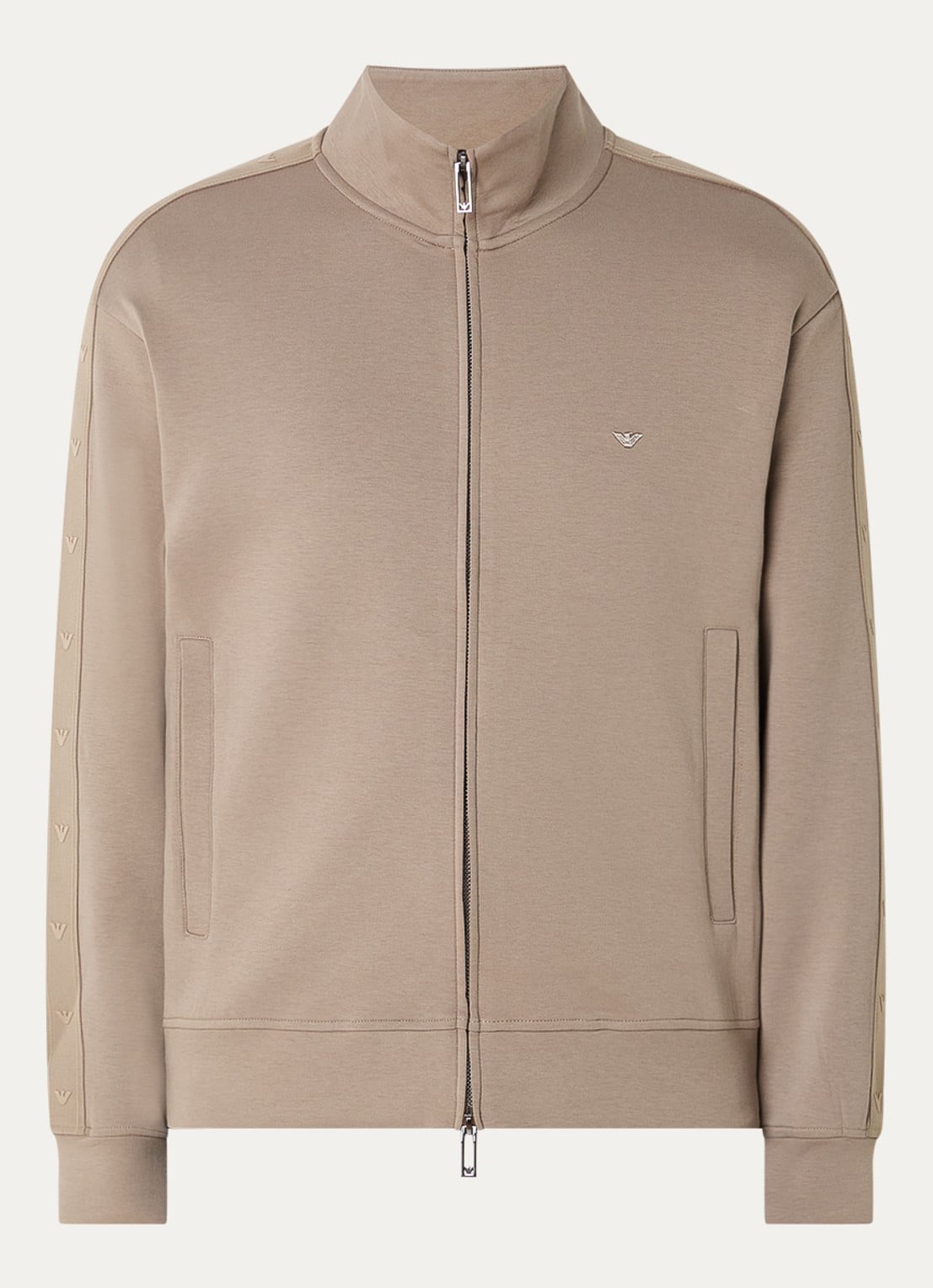 Armani Sweatvest met logo en steekzakken - voorkant 2 antraciet