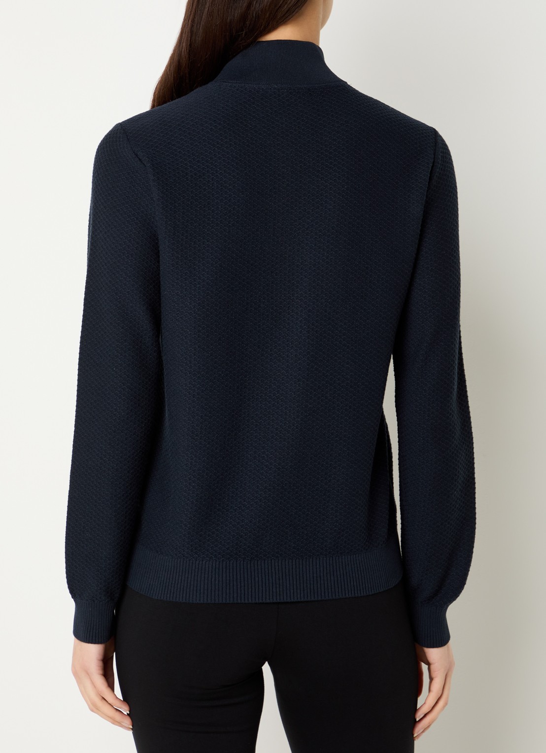 Armani Sweatvest met logo en structuur - achterkant 3 donkerblauw