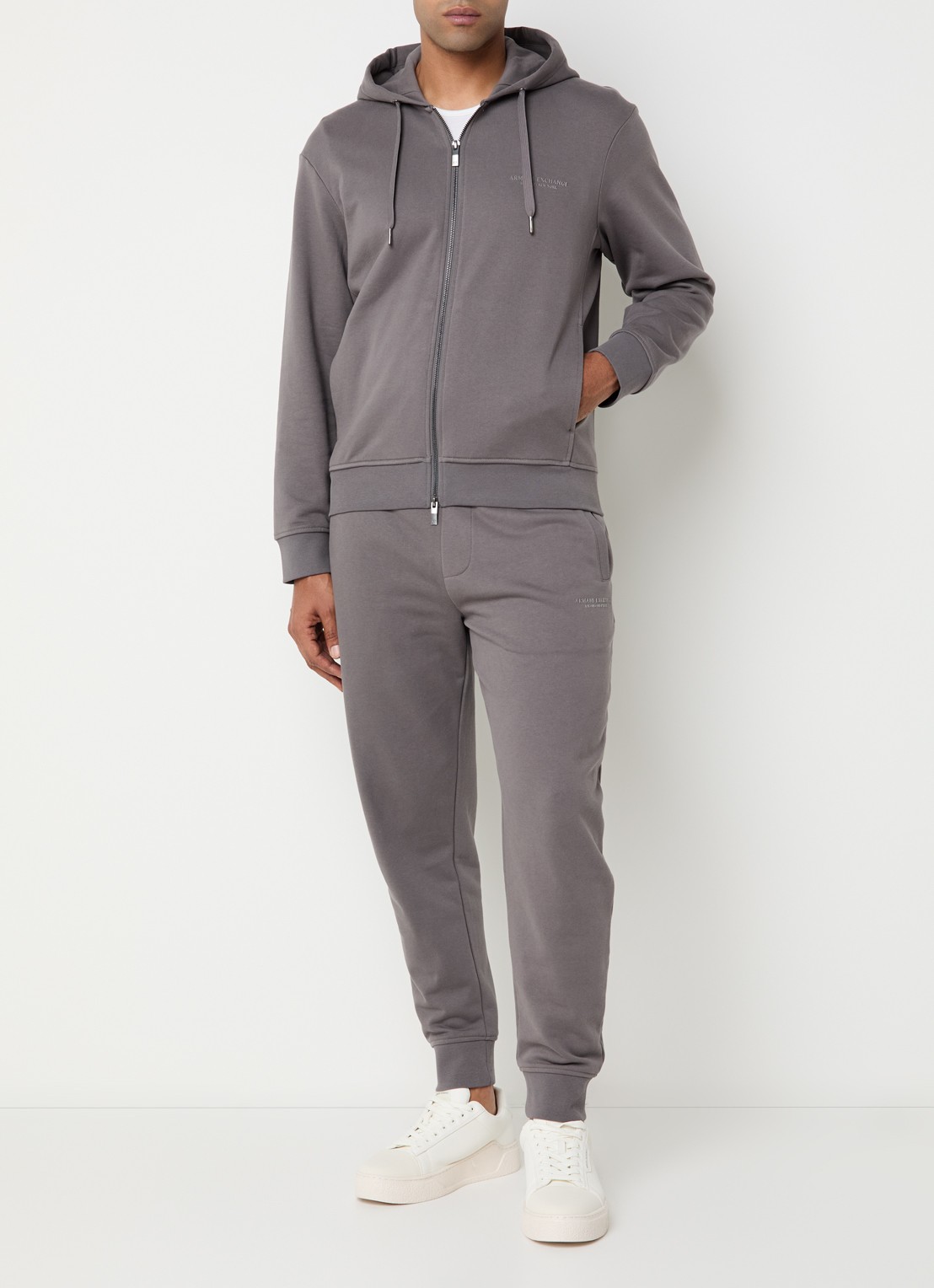 Armani Sweatvest met logo - voorkant 2 donkergrijs