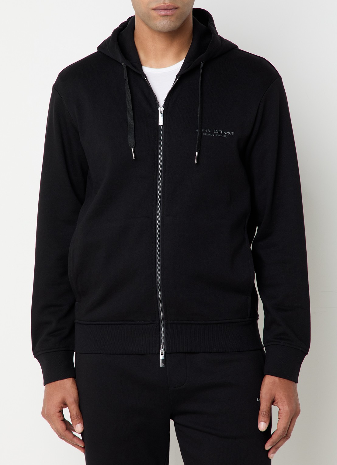 Armani Sweatvest met logo - detail 4 zwart
