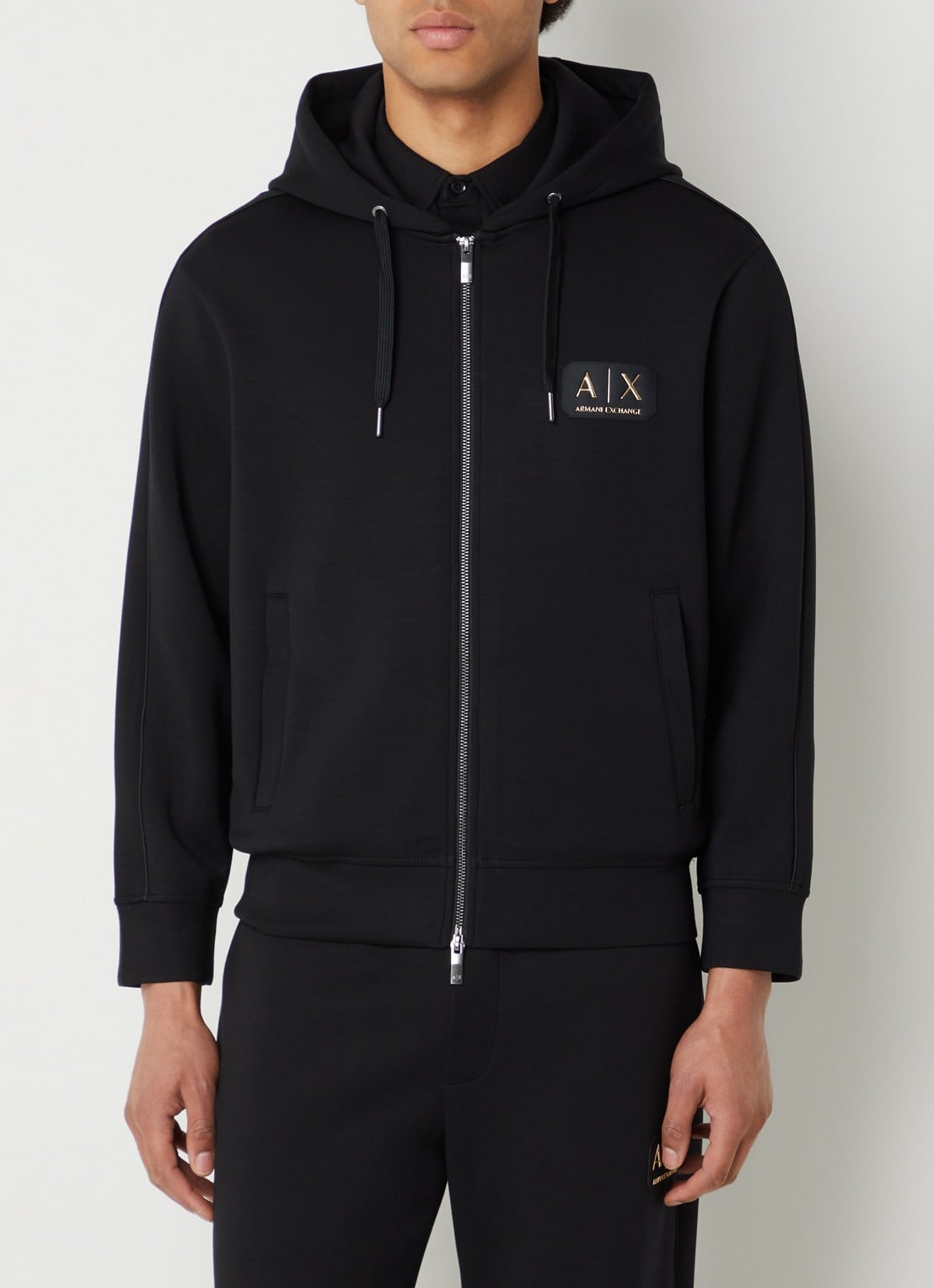Armani Sweatvest met logo - detail zwart