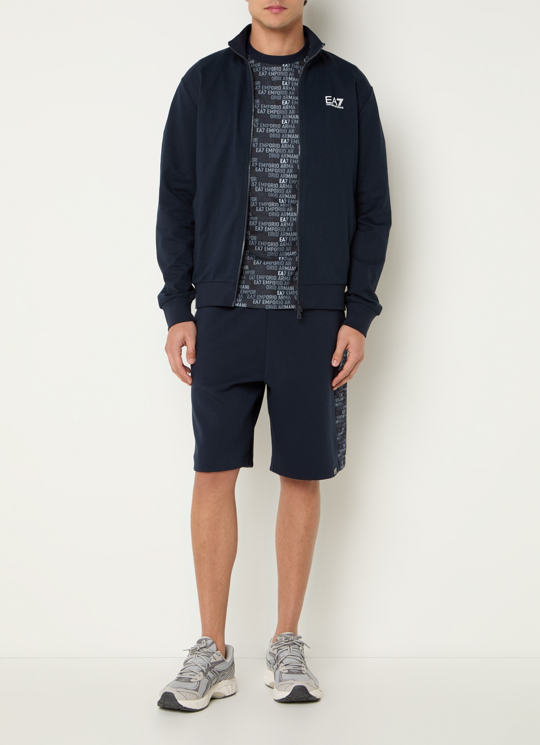 Armani Sweatvest met logo - voorkant 2 donkerblauw