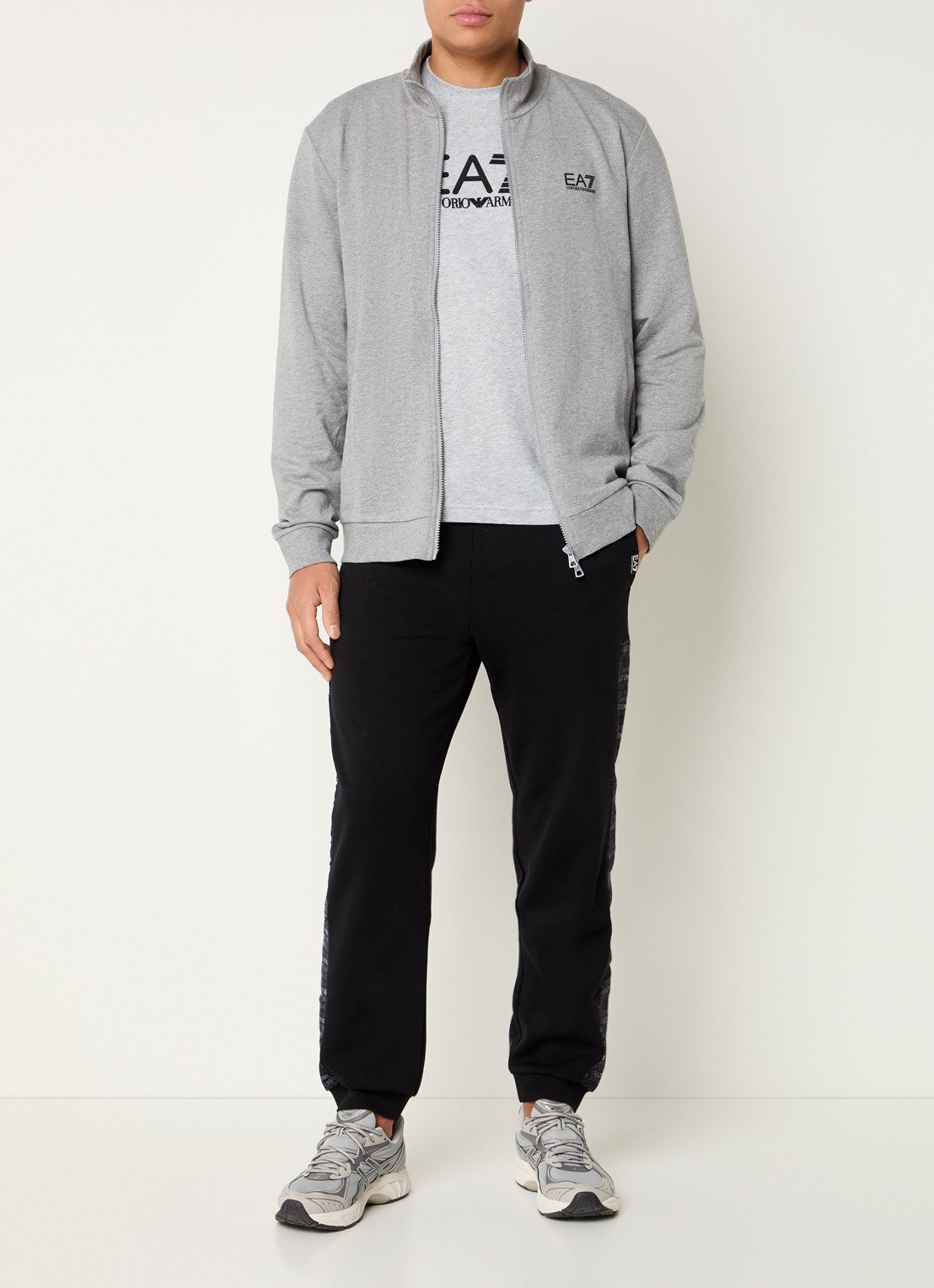 Armani Sweatvest met logo - voorkant 3 grijsmele