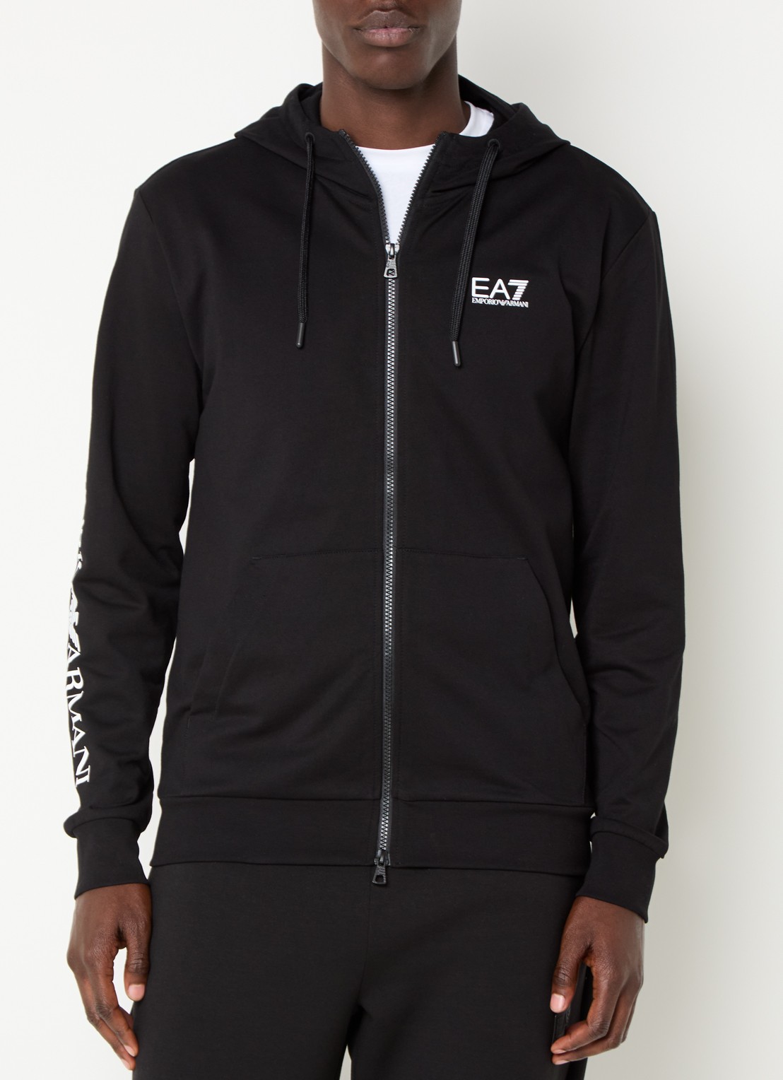 Armani Sweatvest met logo - detail zwart