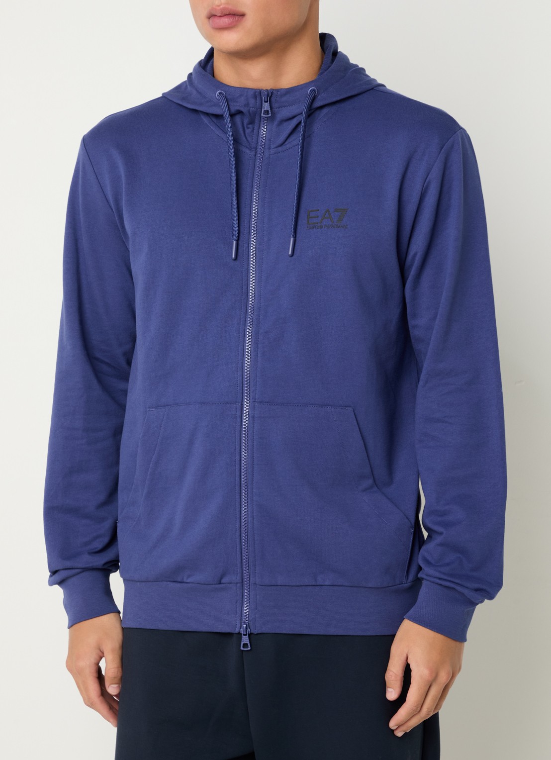 Armani Sweatvest met logo - detail 3 kobaltblauw