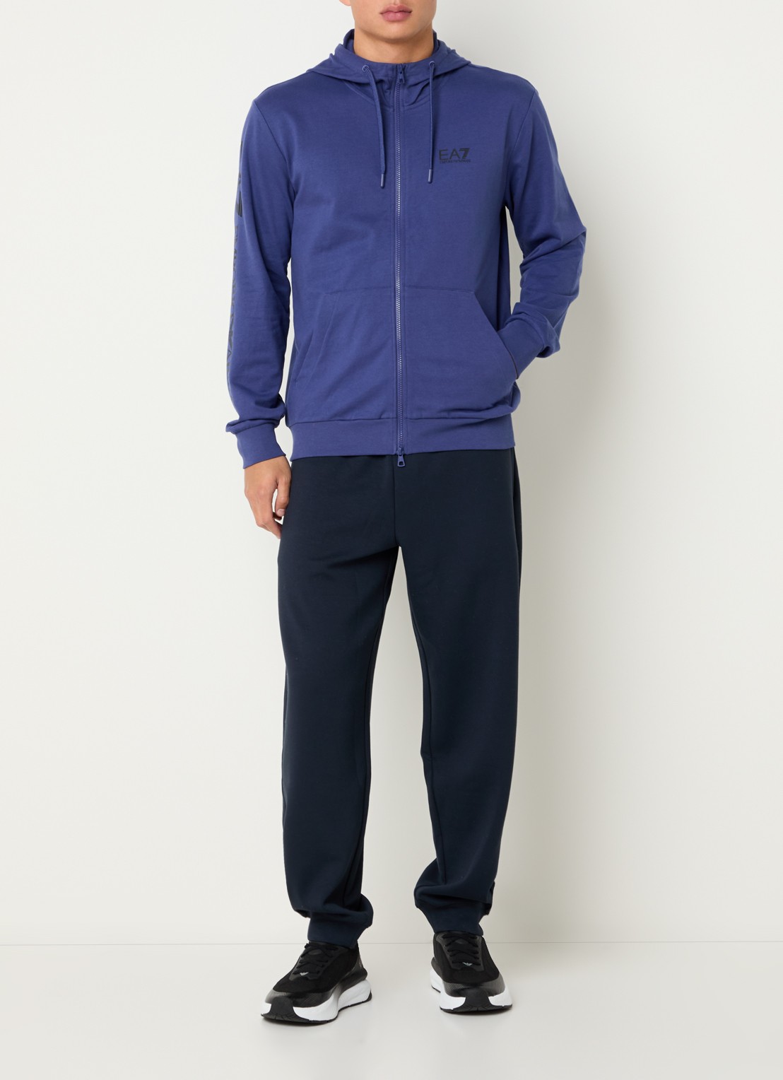 Armani Sweatvest met logo - voorkant 2 kobaltblauw