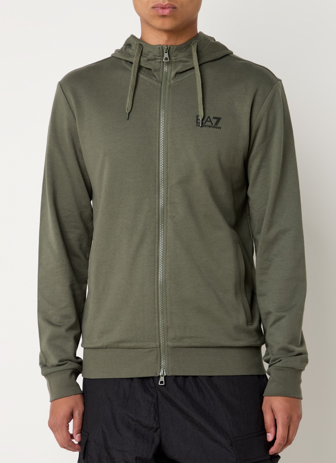Armani Sweatvest met logo - detail 4 legergroen