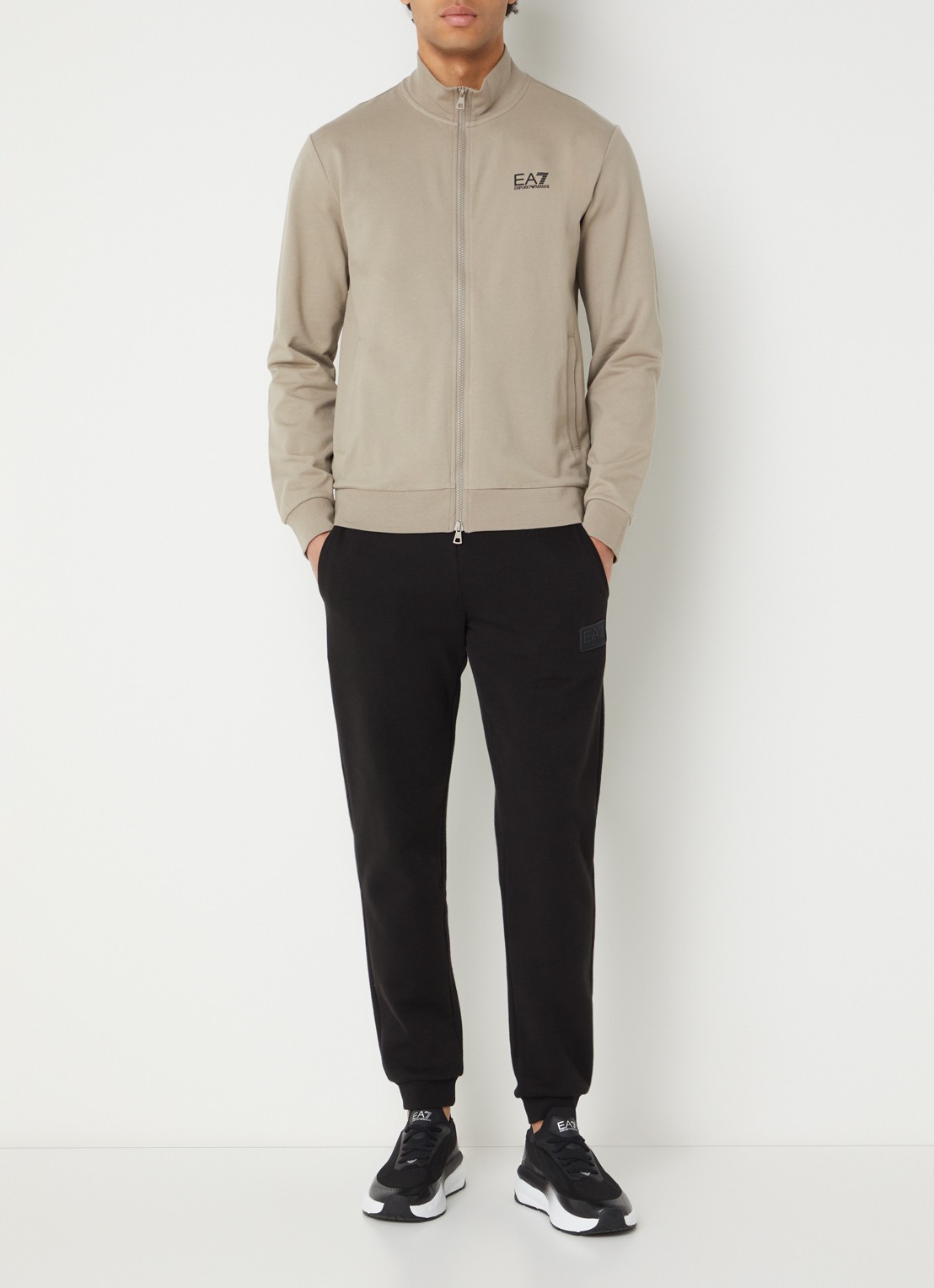 Armani Sweatvest met logo - voorkant 2 zand