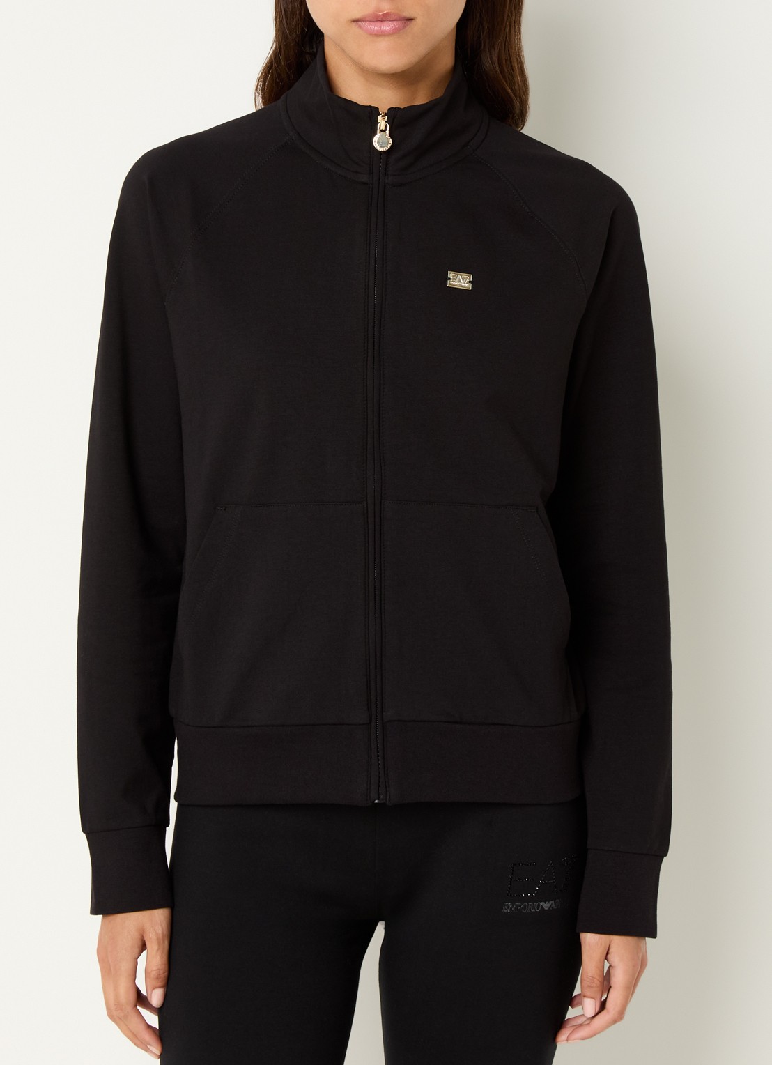 Armani Sweatvest met logo - detail zwart