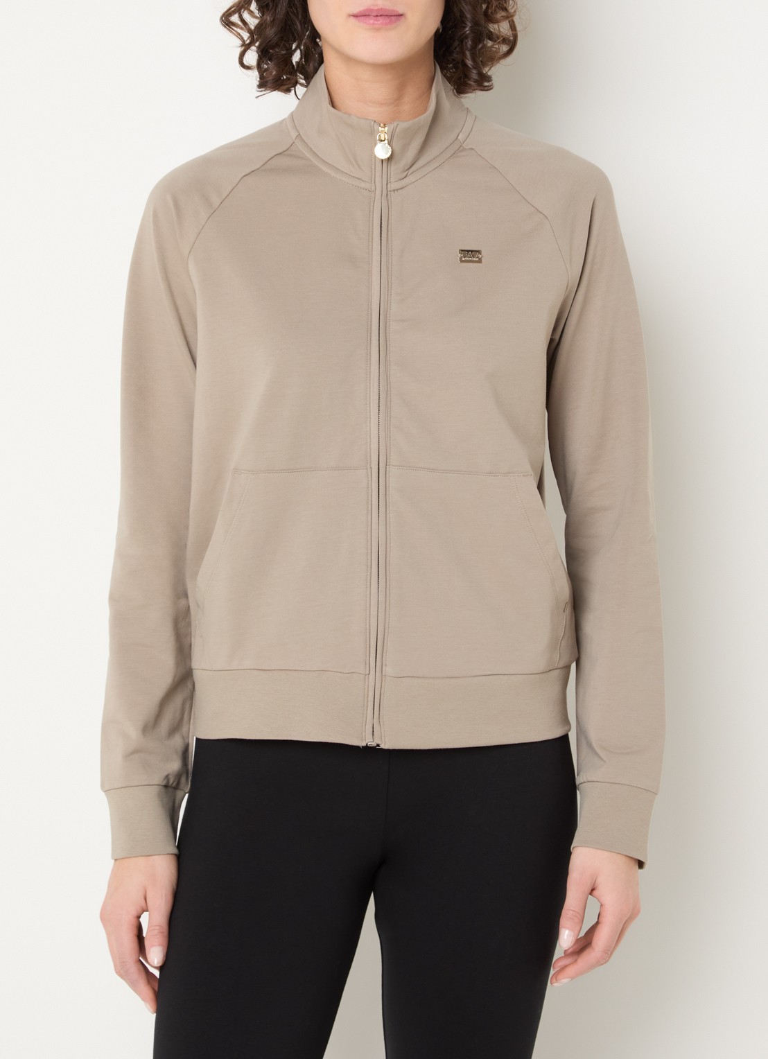 Armani Sweatvest met logo - detail 3 zand