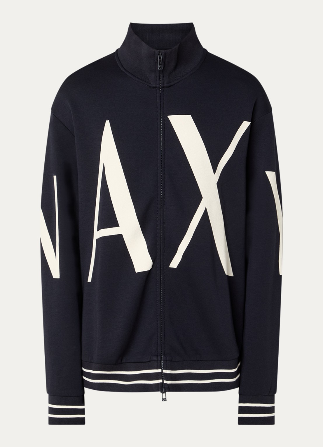Armani Sweatvest met logoprint - voorkant 2 donkerblauw