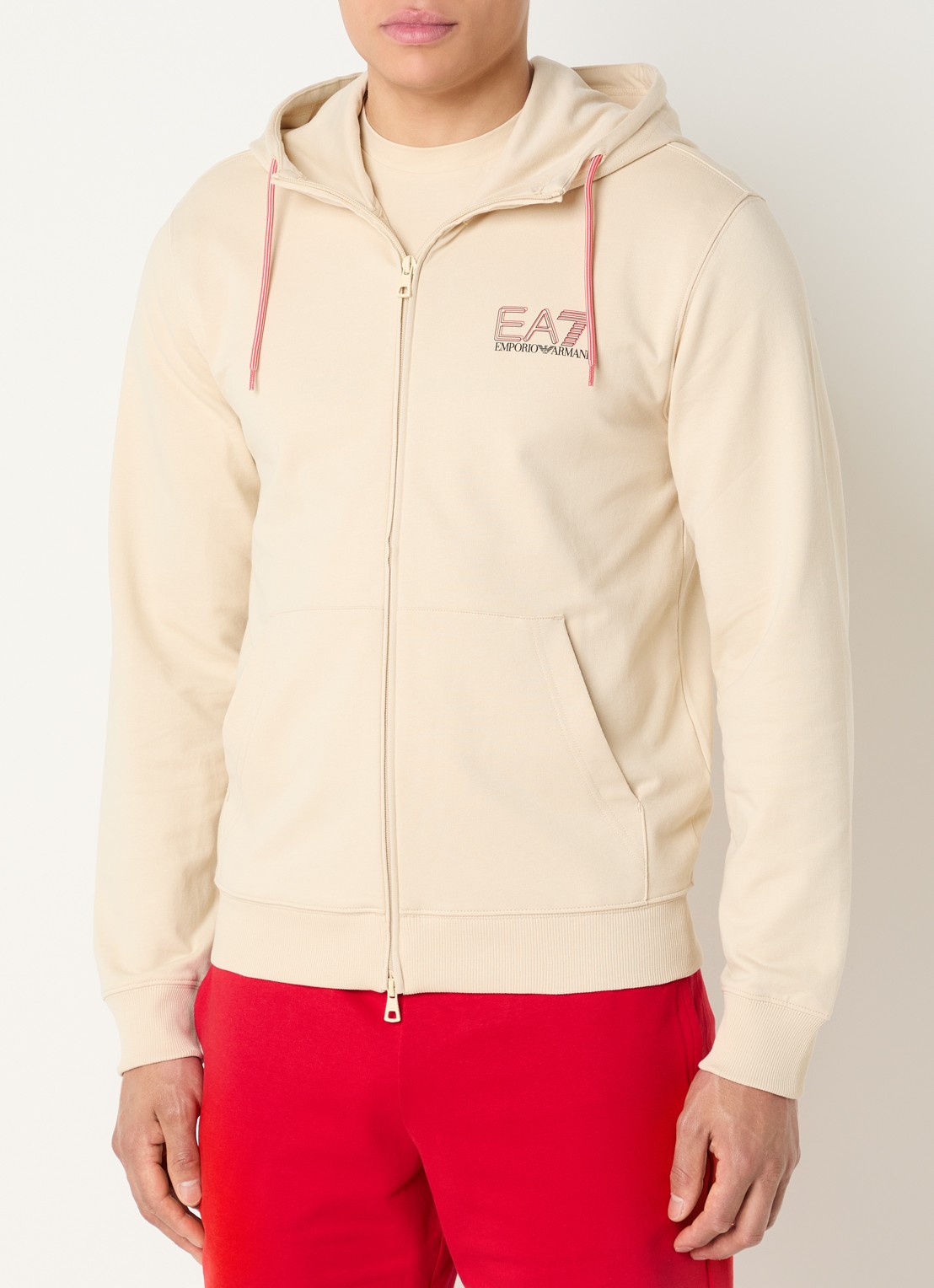 Armani Sweatvest met logoprint - detail 3 beige