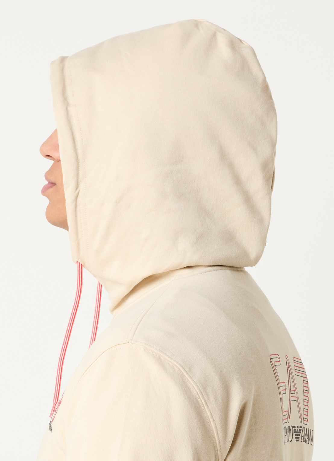 Armani Sweatvest met logoprint - detail 4 beige