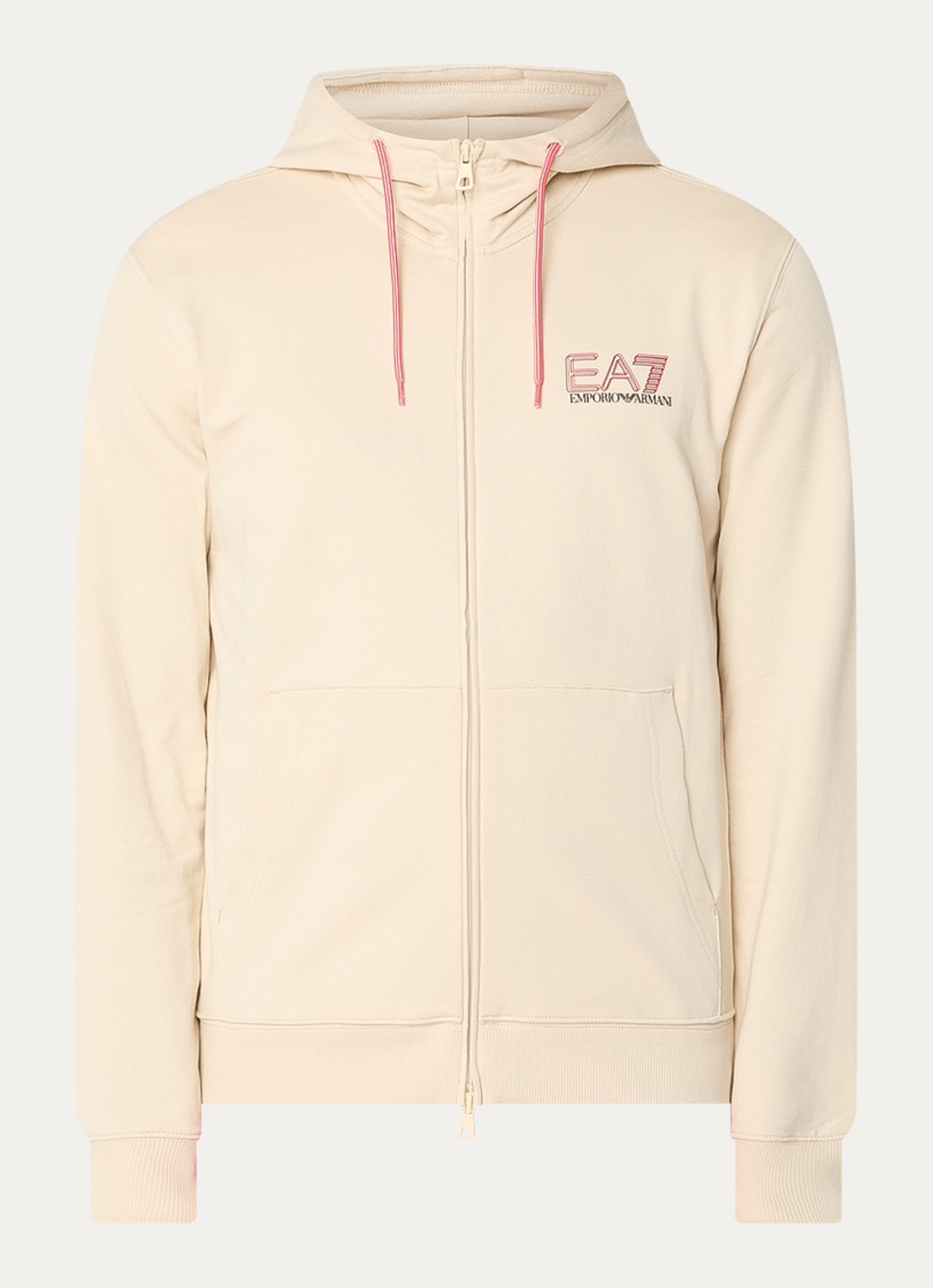 Armani Sweatvest met logoprint - voorkant beige