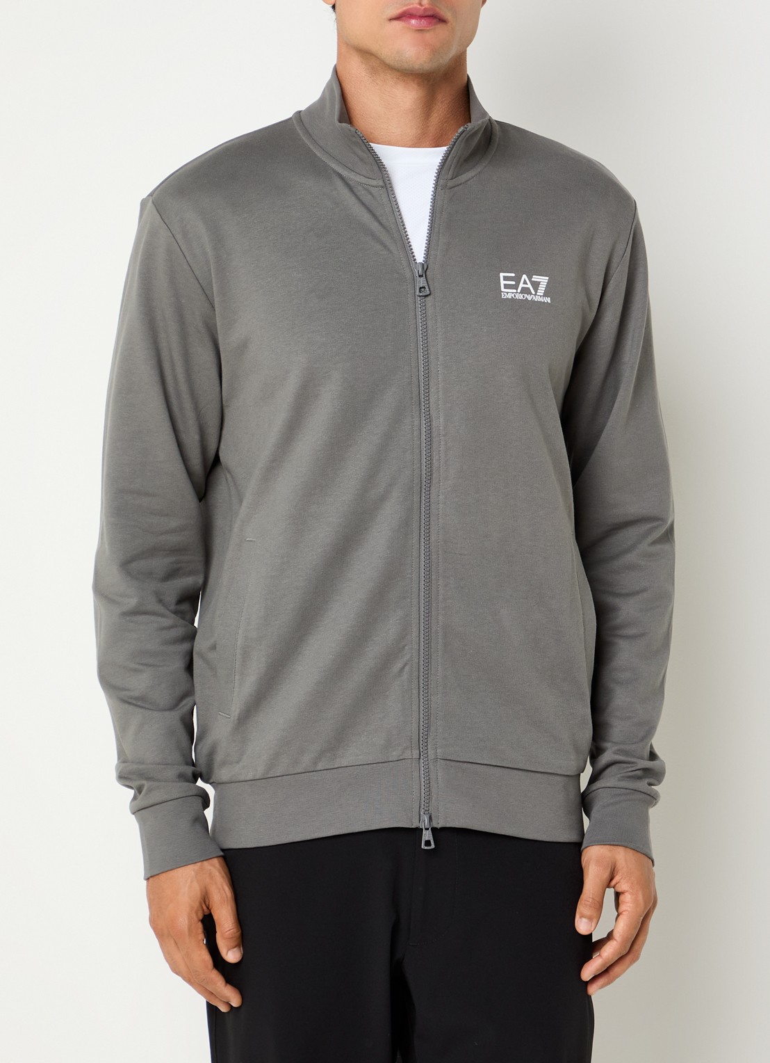 Armani Sweatvest met logoprint - detail grijs