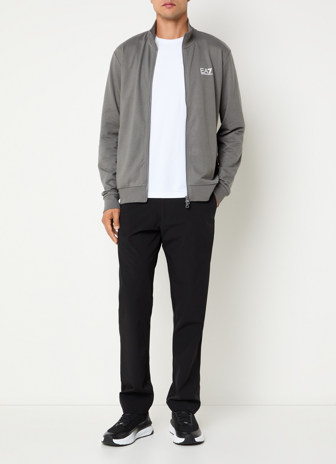Armani Sweatvest met logoprint - voorkant 3 grijs