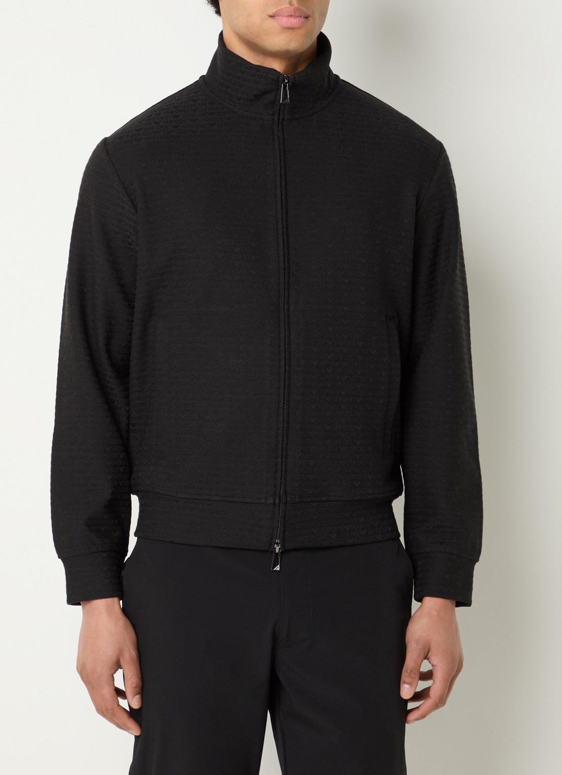 Armani Sweatvest met logoprint - detail 4 zwart