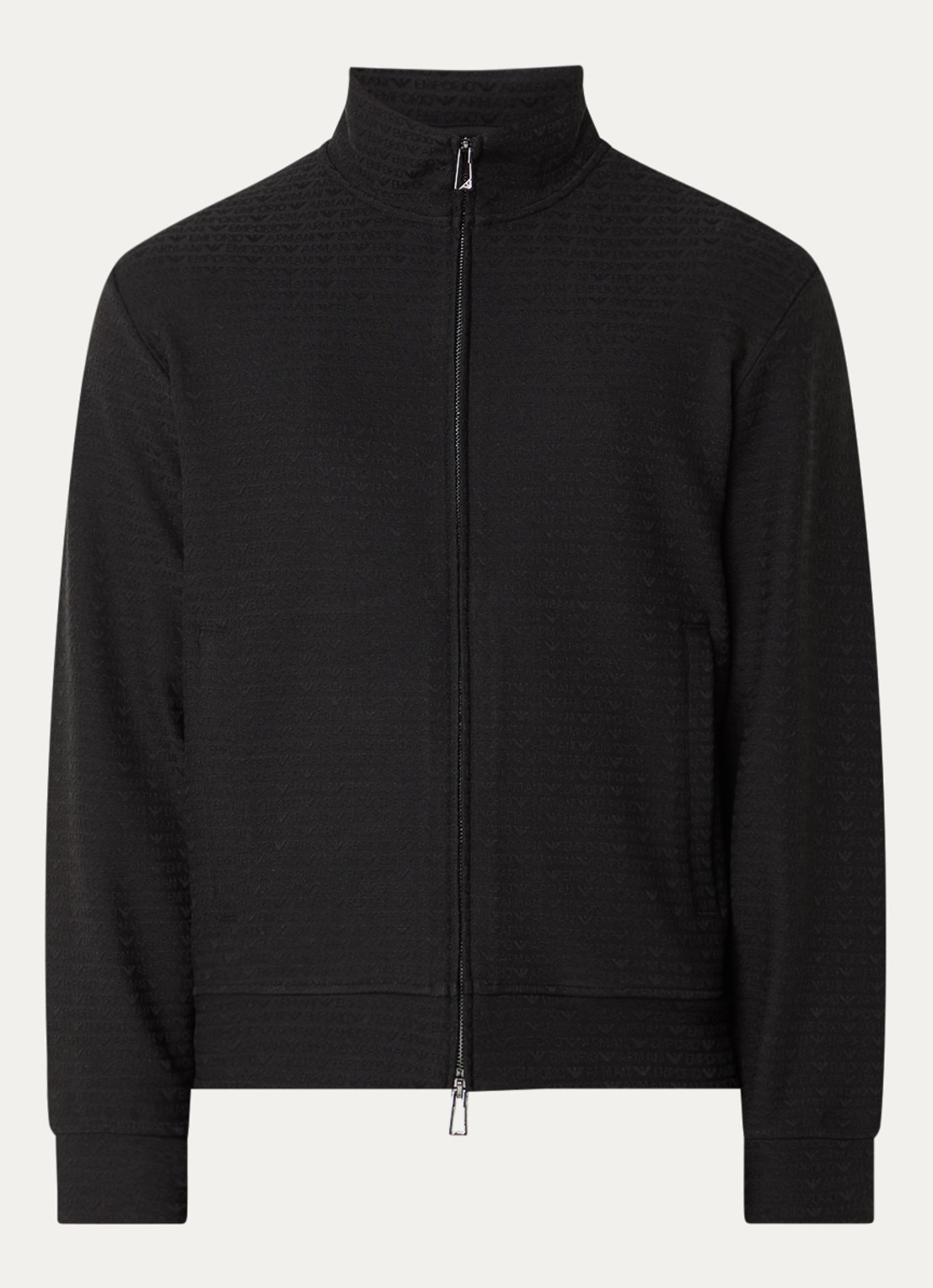 Armani Sweatvest met logoprint - voorkant 2 zwart