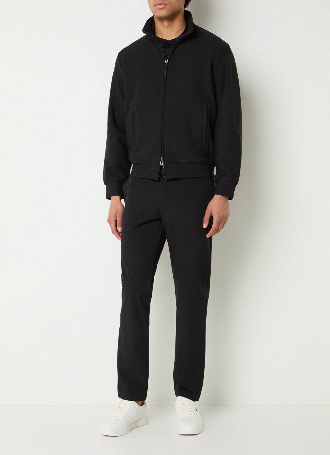 Armani Sweatvest met logoprint - voorkant 3 zwart