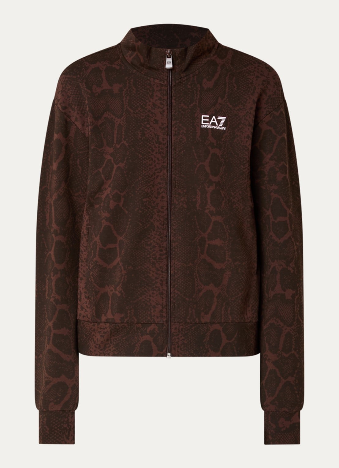 Armani Sweatvest met slangenprint en steekzakken - voorkant 3 bruin
