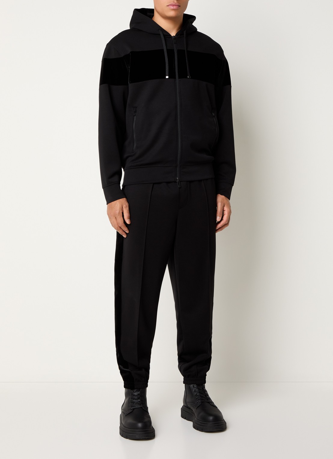 Armani Sweatvest met steekzakken - voorkant 3 zwart