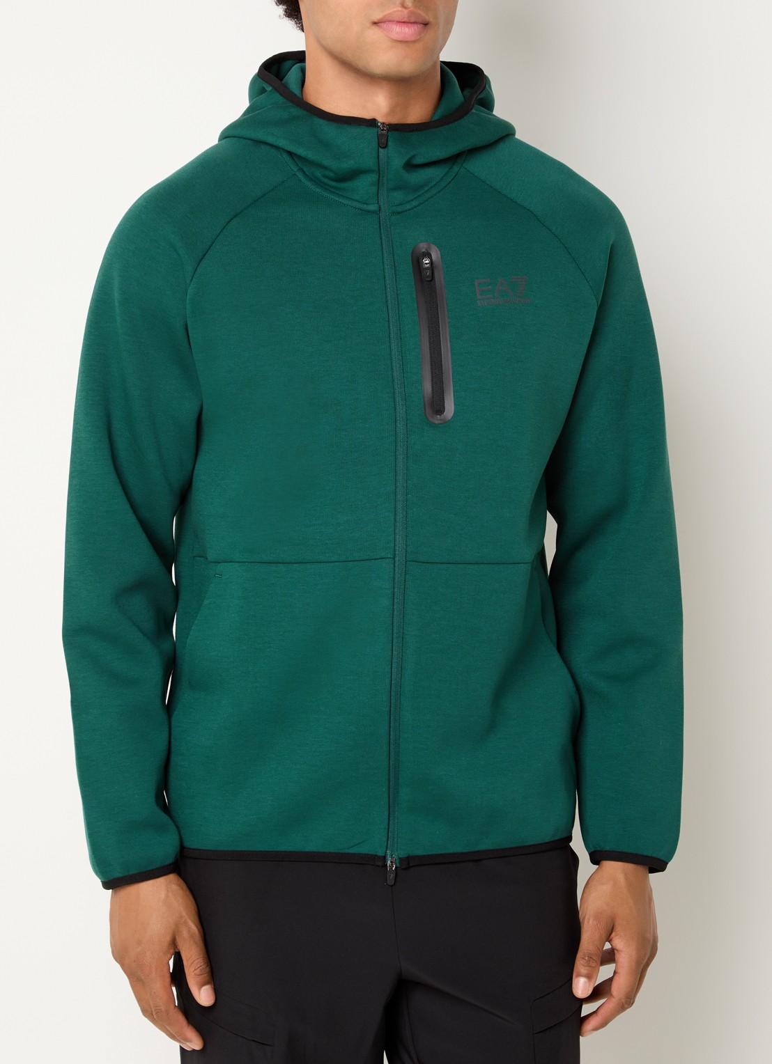 Armani Sweatvest met steekzakken - detail donkergroen