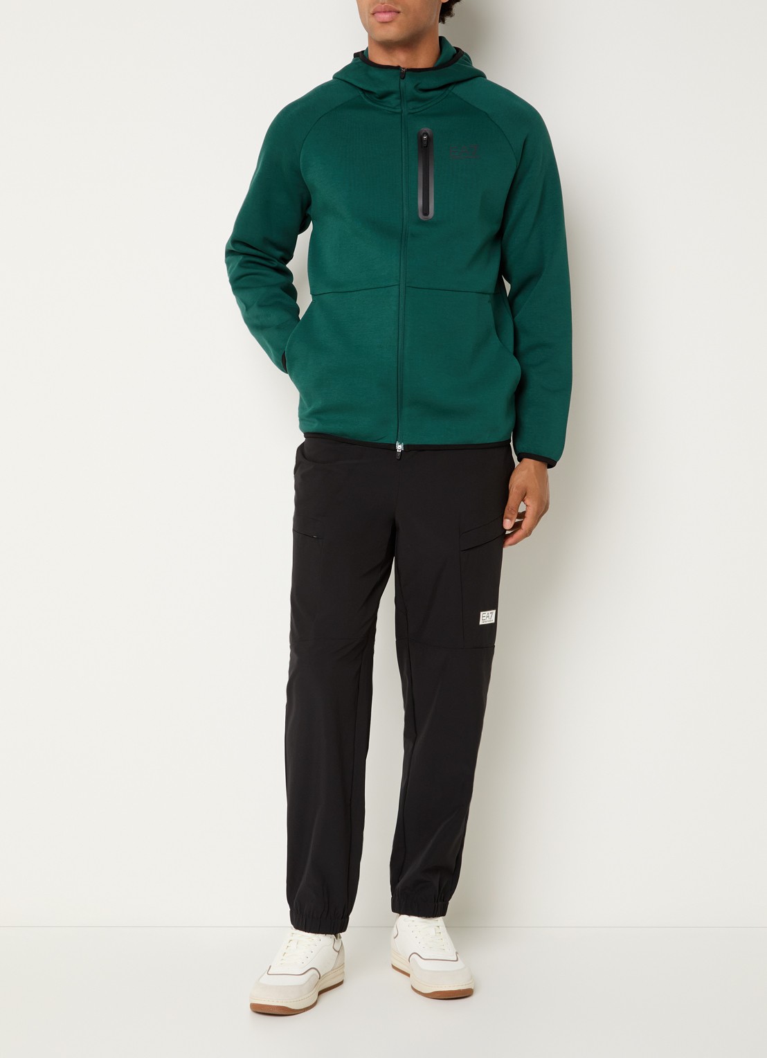 Armani Sweatvest met steekzakken - voorkant 4 donkergroen
