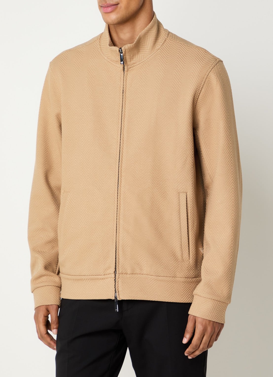 Armani Sweatvest met structuur en steekzakken - detail 2 camel