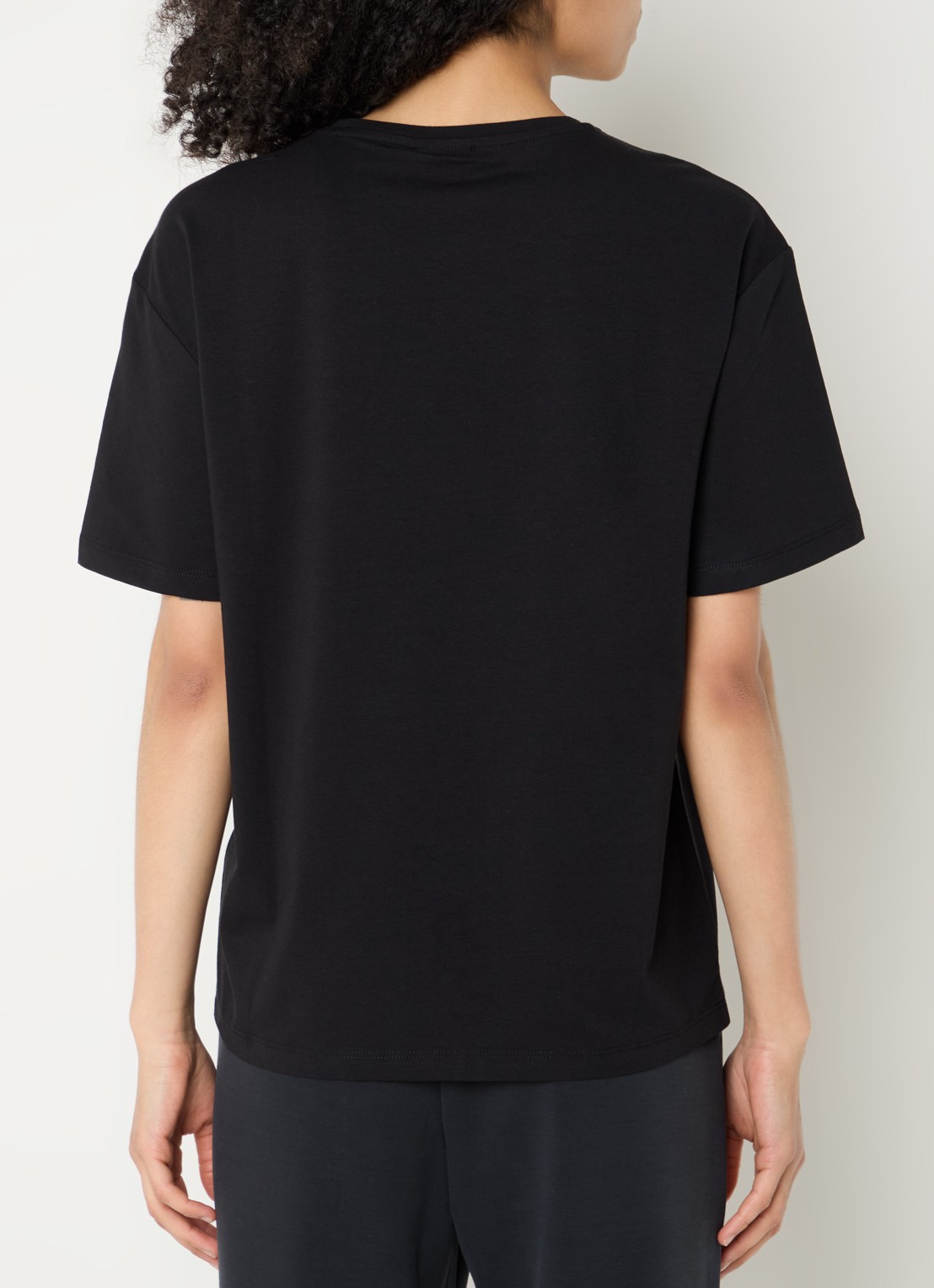 Armani T-shirt in  katoenblend met logo - achterkant 4 zwart