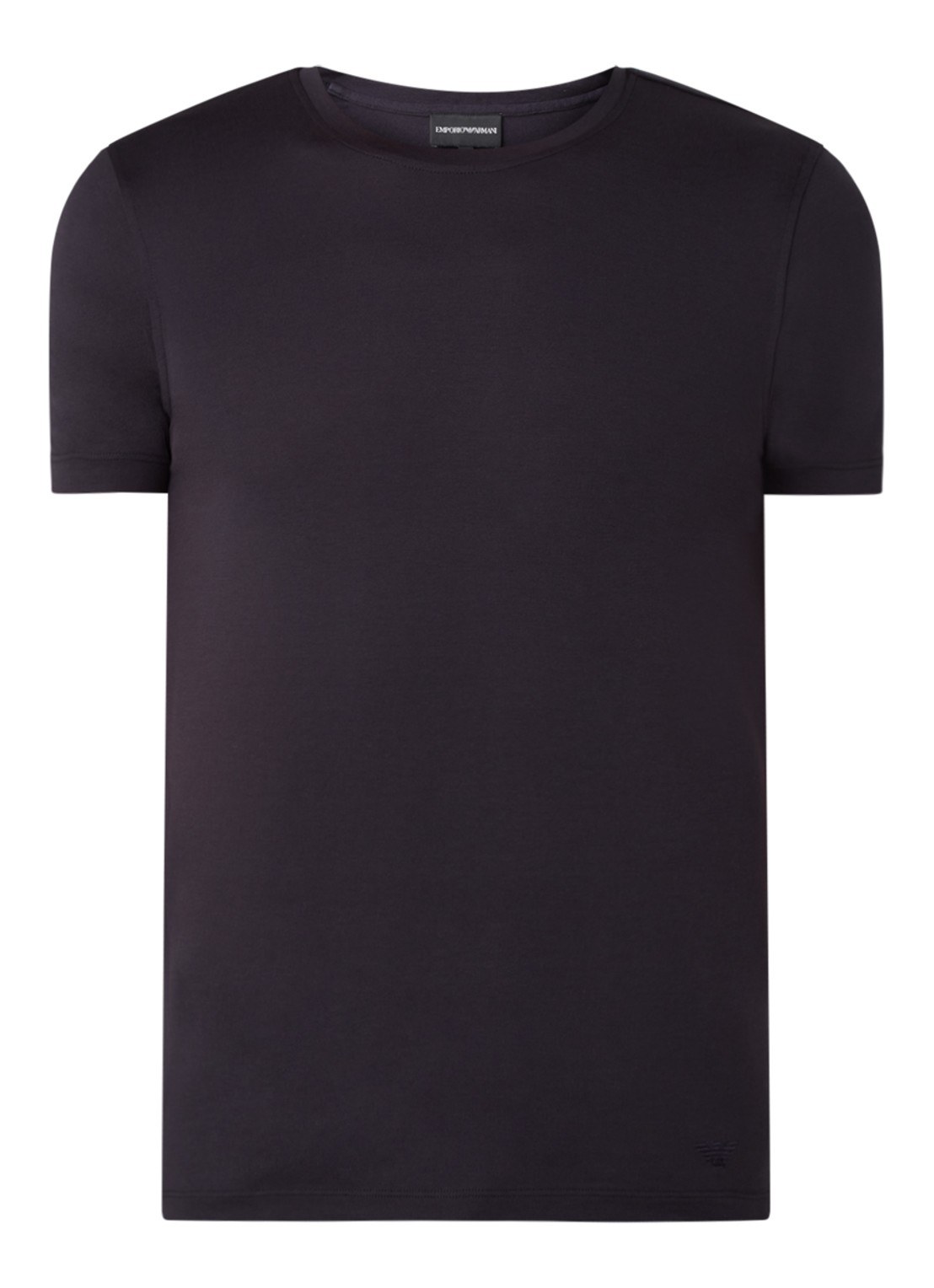 Armani T-shirt in zijdeblend - voorkant 3 donkerblauw