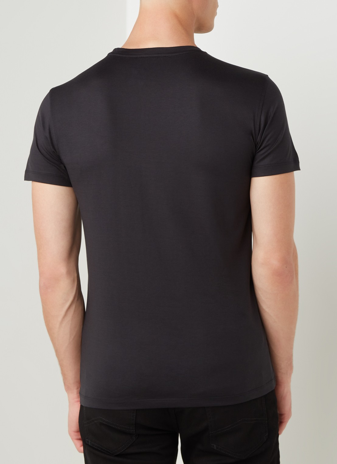Armani T-shirt in zijdeblend - achterkant zwart