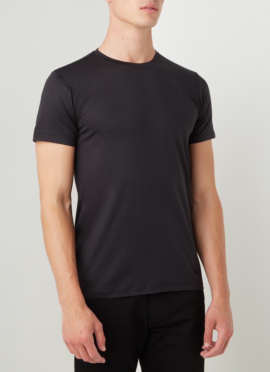 Armani T-shirt in zijdeblend - detail 2 zwart