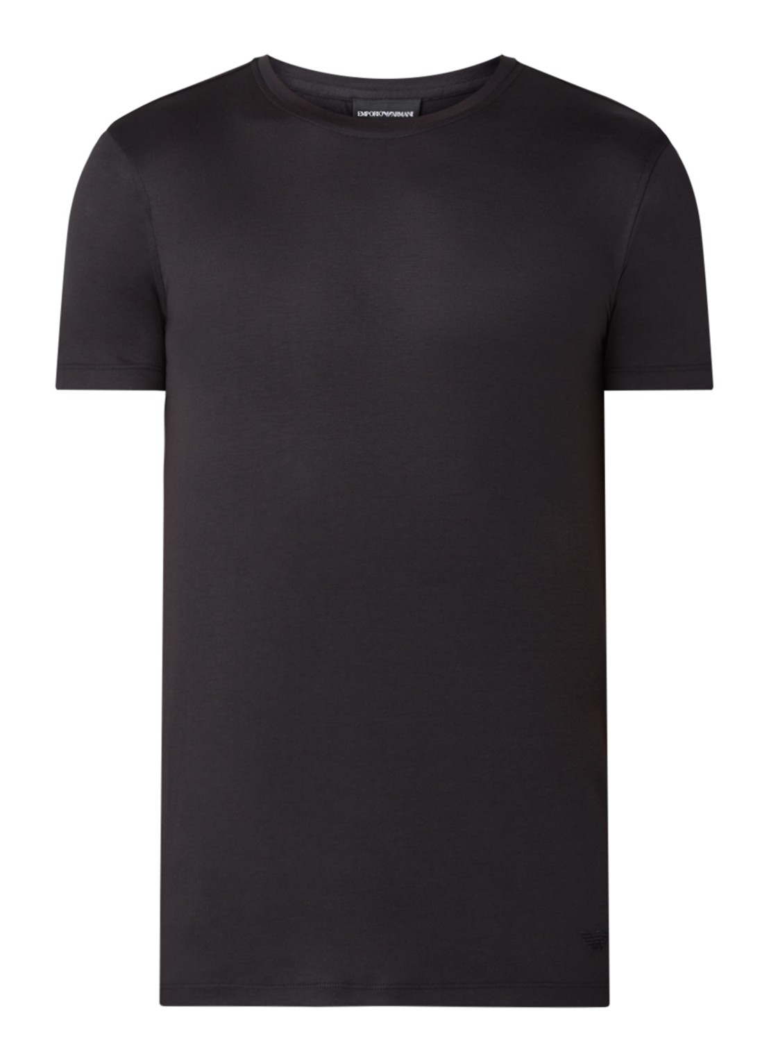 Armani T-shirt in zijdeblend - voorkant 3 zwart