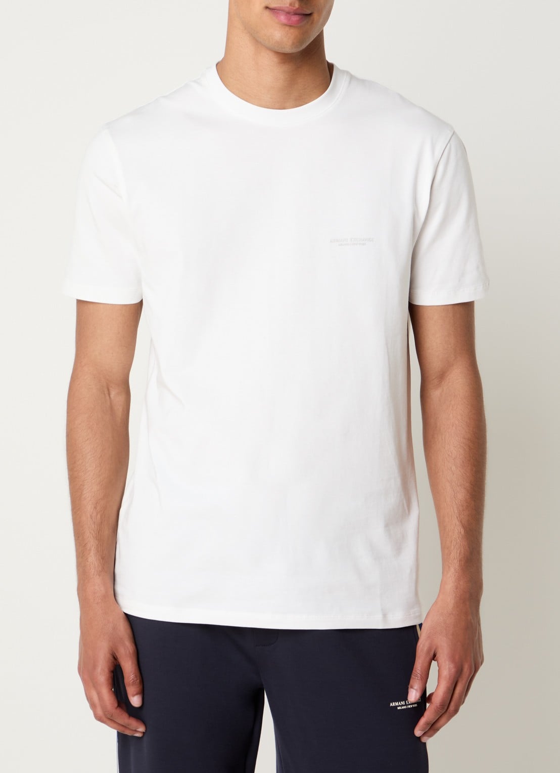 Armani T-shirt met 3D logo - detail gebroken wit