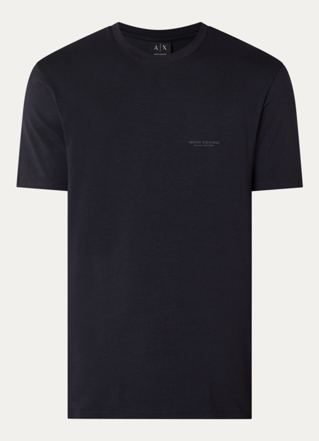 Armani T-shirt met 3D logo - voorkant donkerblauw
